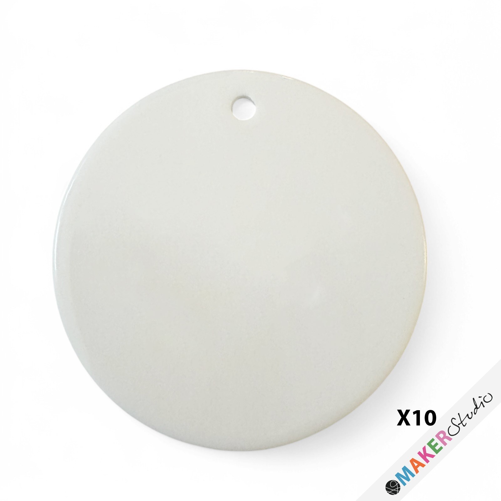 Keramik kugle ornement til sublimation HVID 10-pak