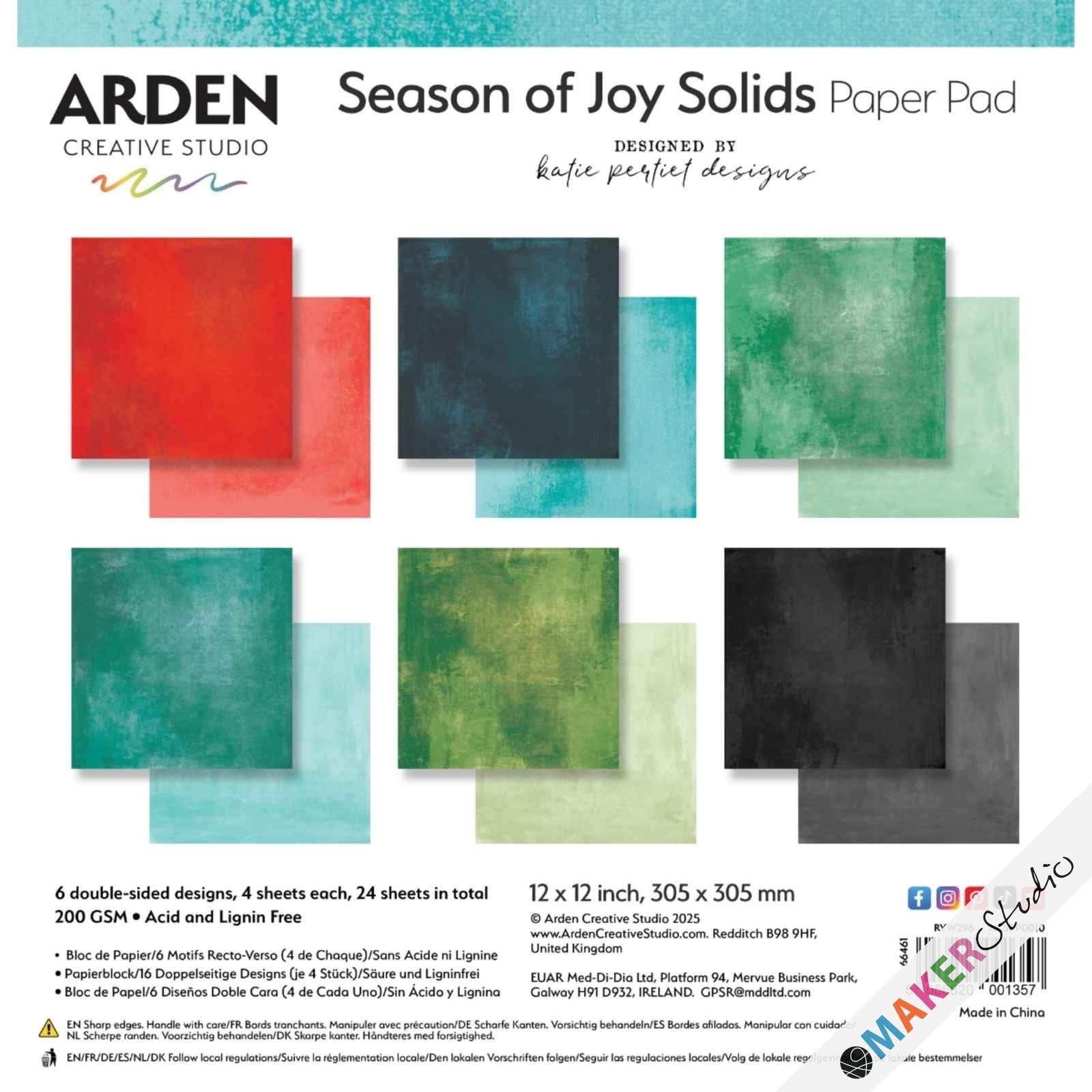 Season of Joy julepapir 24 ark - Ensfarvet
