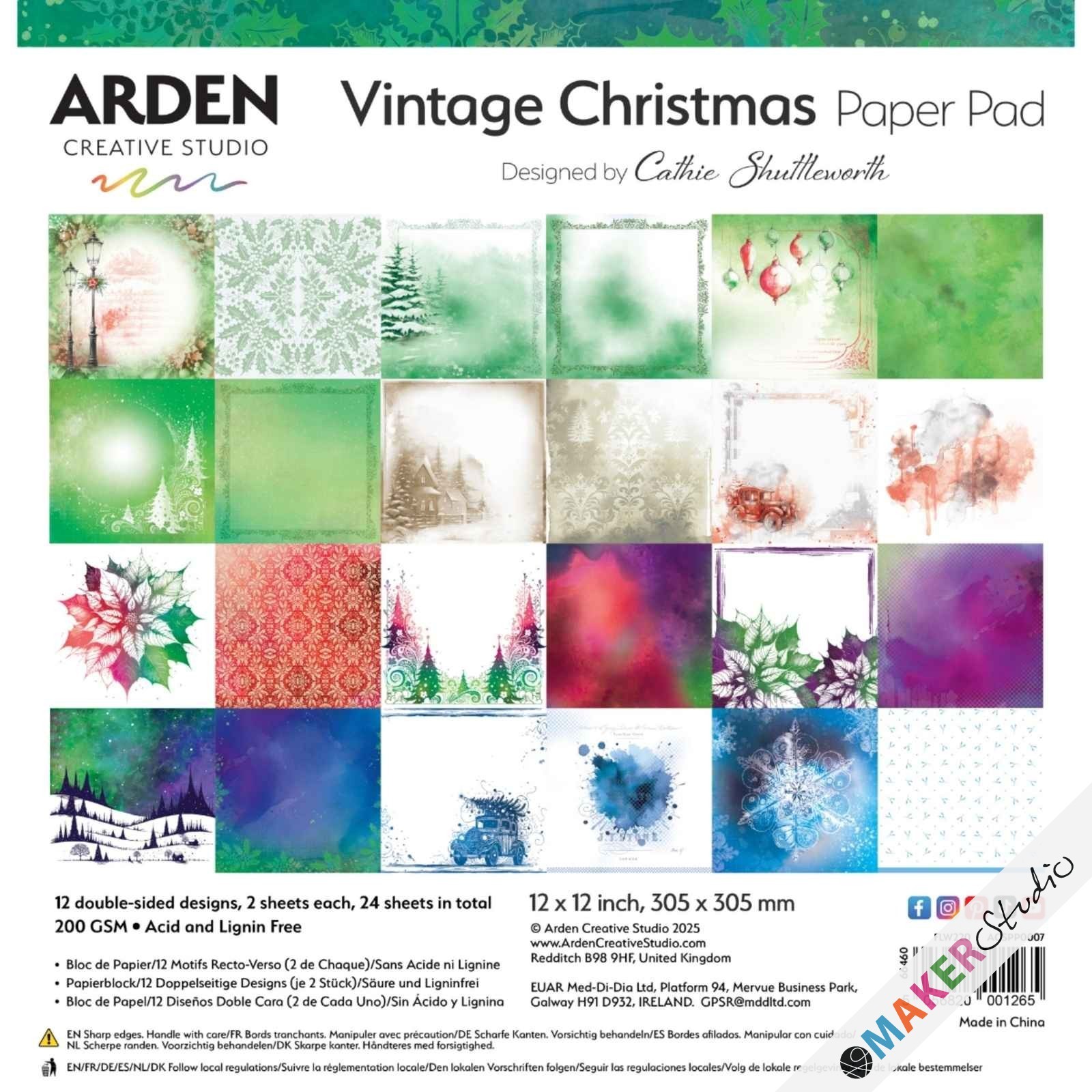Vintage Christmas julepapir 24 ark