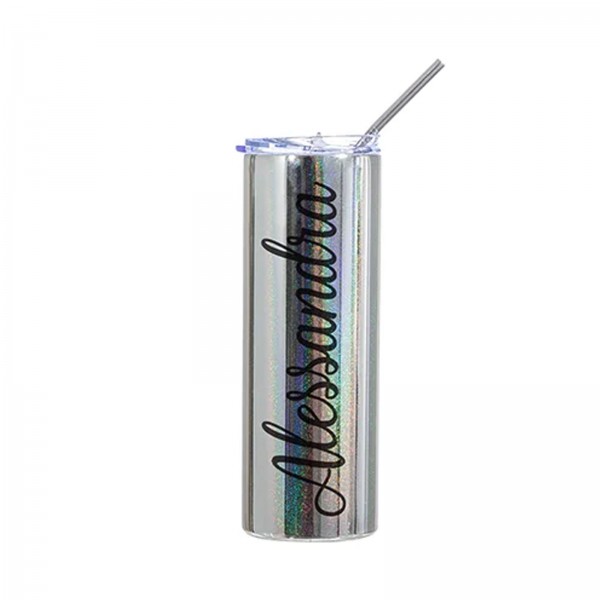 Stål tumbler 600 ml Sølvglitter  2 stk