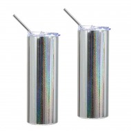 Stål tumbler 600 ml Sølvglitter  2 stk