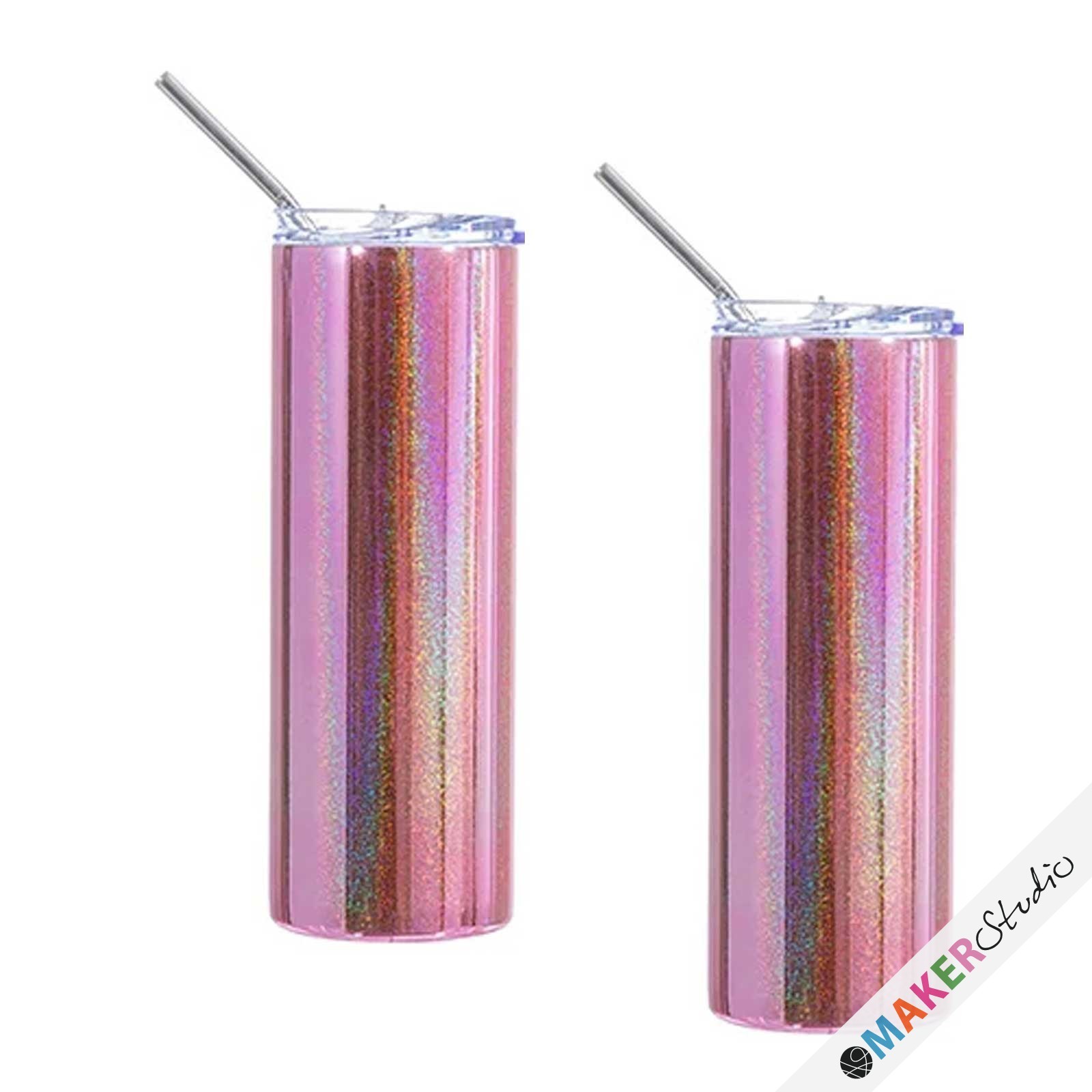 Stål tumbler 600 ml Pink 2 stk