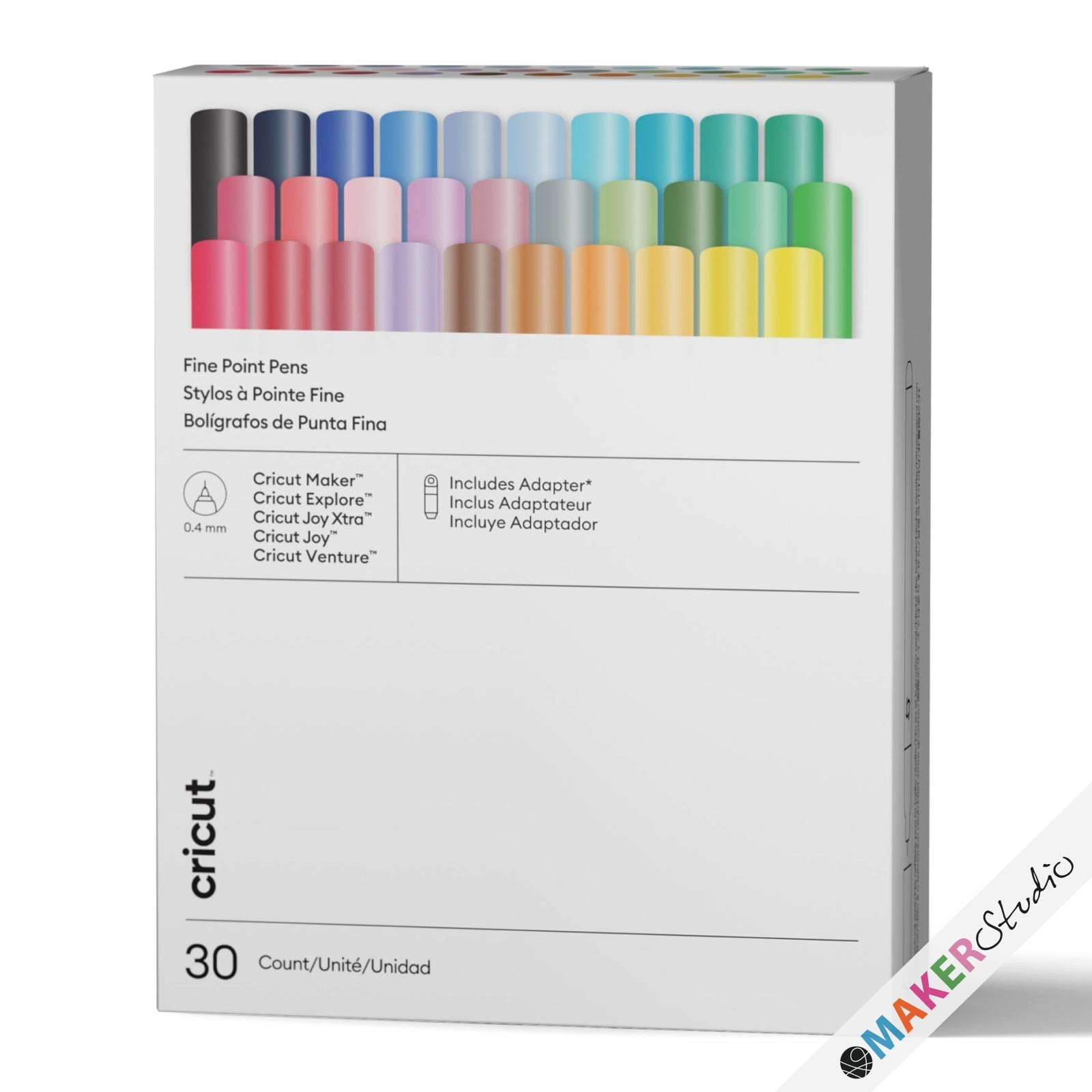 Cricut Omni Fine Point Pens 0,4 mm - Ultimativ pakke 30 stk