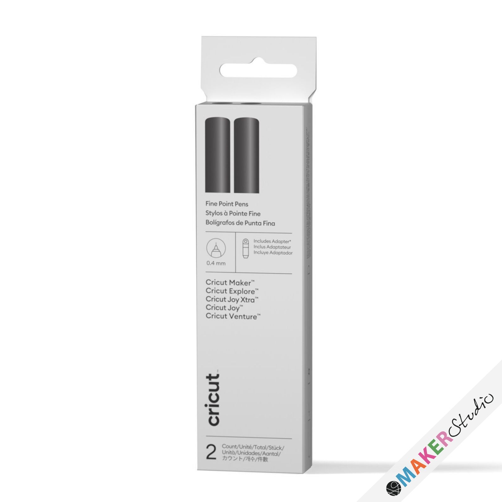 Cricut Omni Fine Point Pens 0,4 mm Sort 2-pak