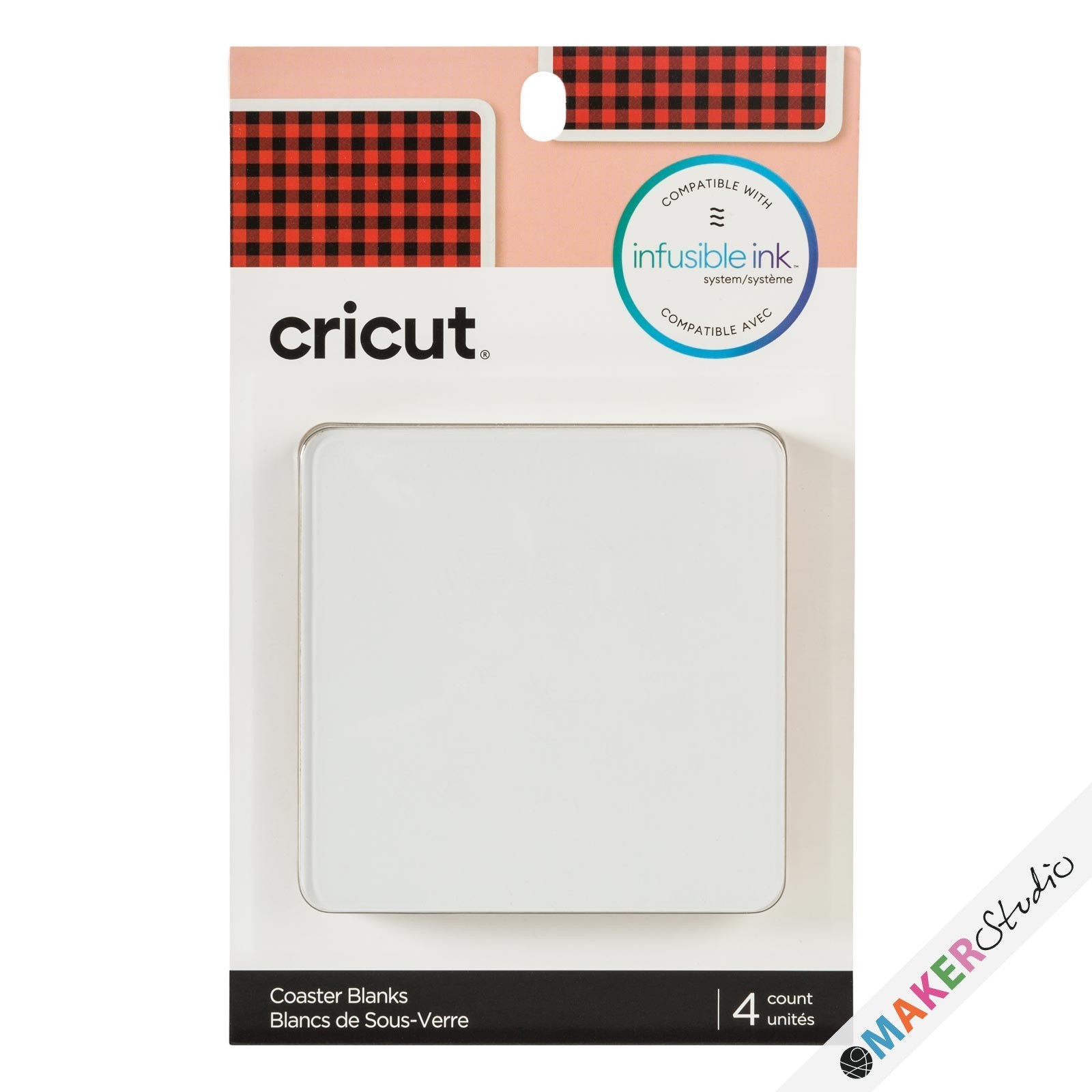 Cricut Coaster Blank Square 4 stk