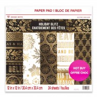 Elegant papir i guld og sort 48 ark