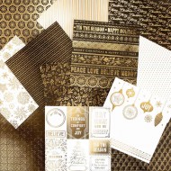 Elegant papir i guld og sort 48 ark