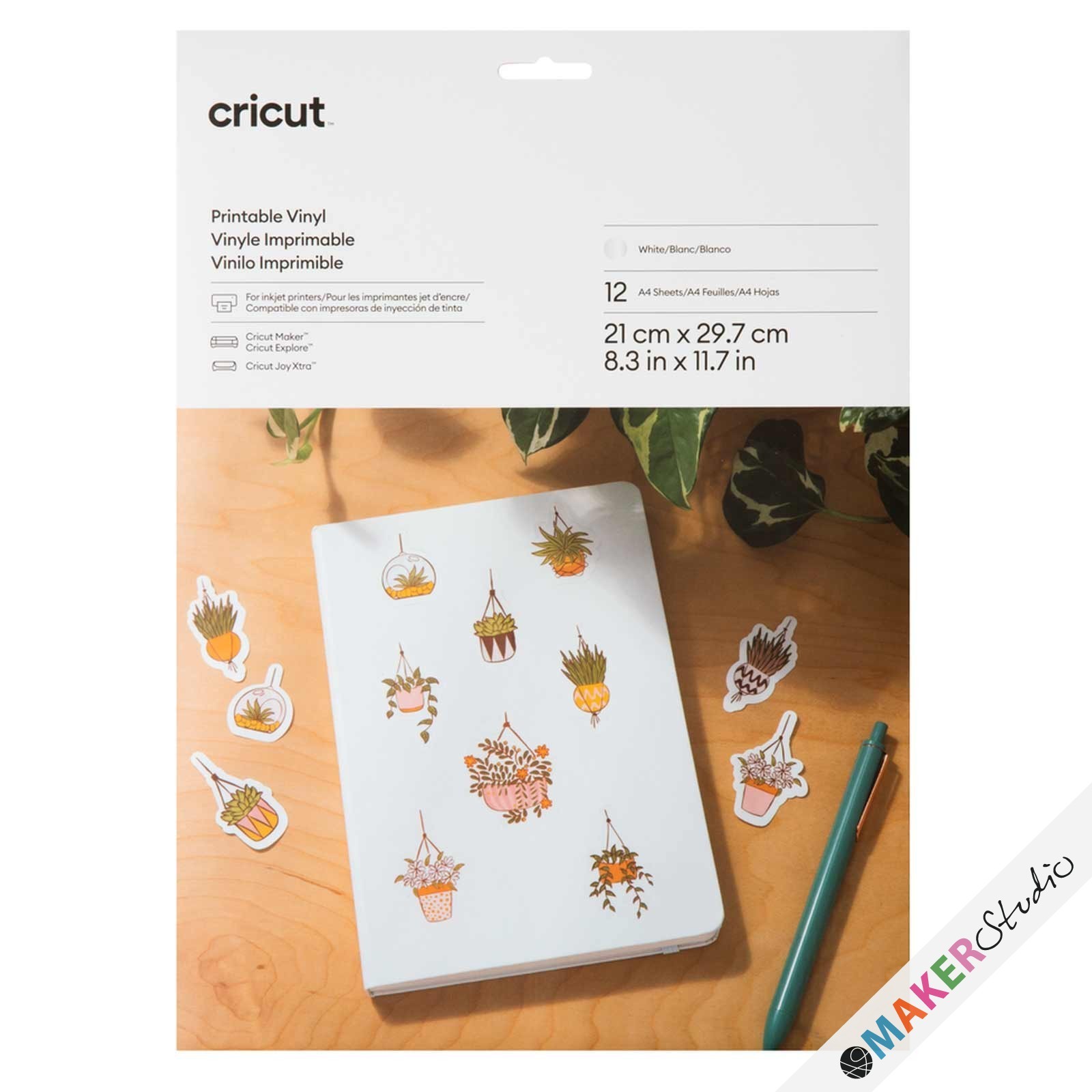 Cricut printbart vinyl HVID 12-pak A4