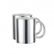 Keramisk krus 325 ml BLANK SØLV 2 stk
