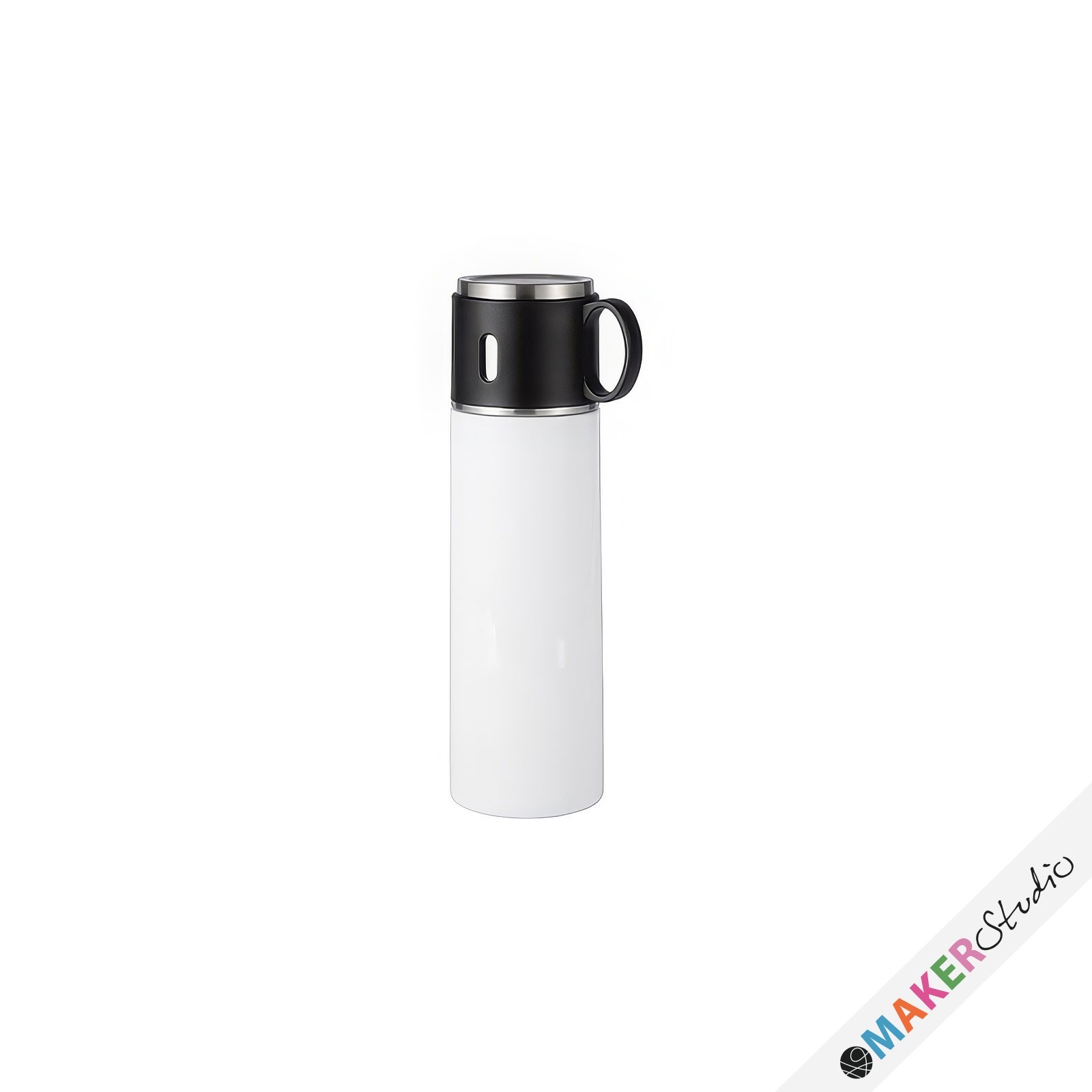 Termoflaske 500ml m/ kop HVID 2 stk