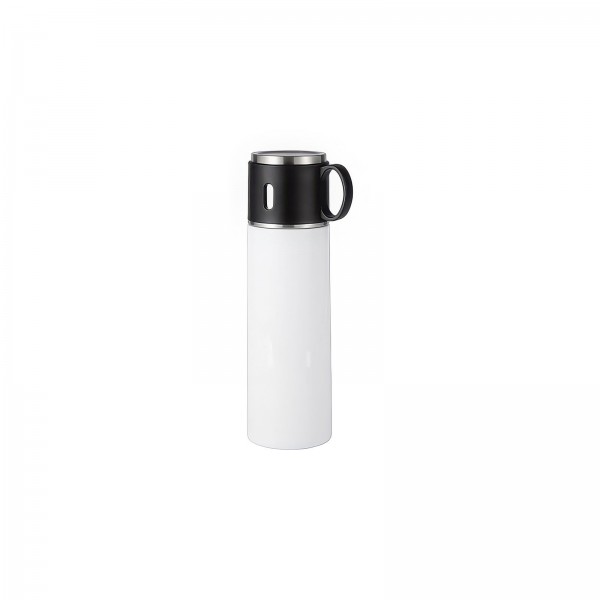 Termoflaske 500ml m/ kop HVID 2 stk
